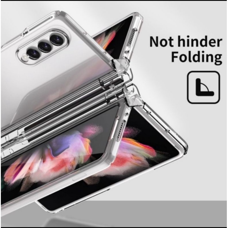 Samsung Z FOLD 3 hard case dengan slot stylus dan pelindung engsel