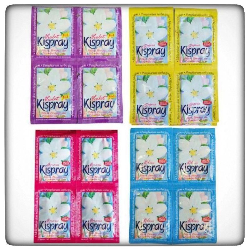 Kispray pewangi dan pelembut pakaian kemasan sachet 7ml Kispray sachet