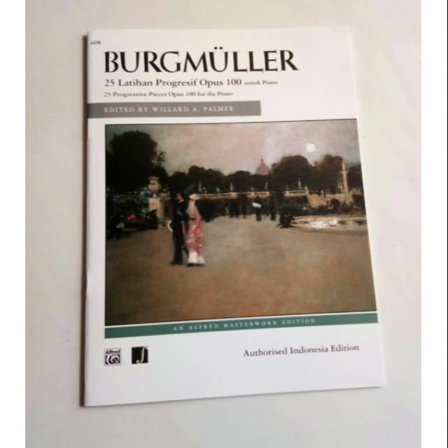 Buku piano Burgmuller op.100 Alfred Indonesian authorized edition