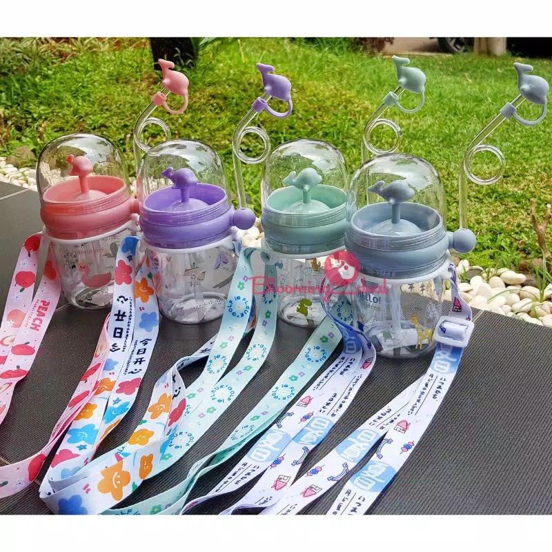 Botol Air Mancur dengan Tali dan Tutup/ Botol Lumba Lumba Paus
