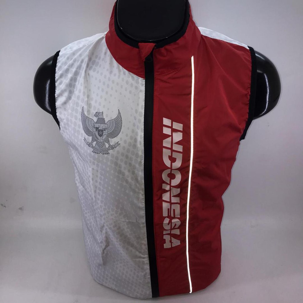 Rompi Sepeda Olahraga Garuda HUT RI 77 Dirgahayu Republik Indonesia Merah Putih Windbreaker