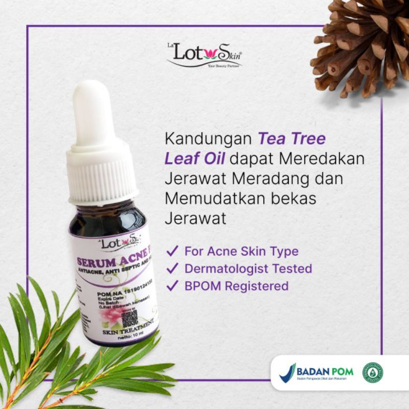 LA LOTUSKIN SERUM ACNE WHITENING GLOWING ANTI FLEK ANTIAGING TERMURAH AMAN BPOM LA LOTU SKIN BAGUS