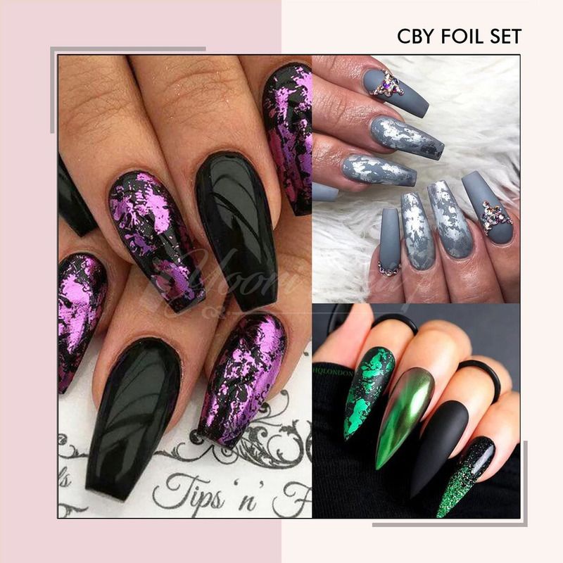 CBY Foil set nail transfer foil sticker warna metalic