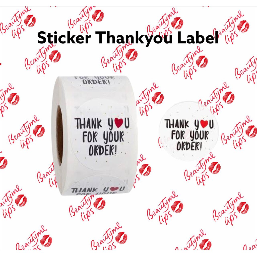 stiker label tulisan Thankyou untuk kado bingkisan makanan jualan / 500pcs 2.5 CM Thank You Stickers