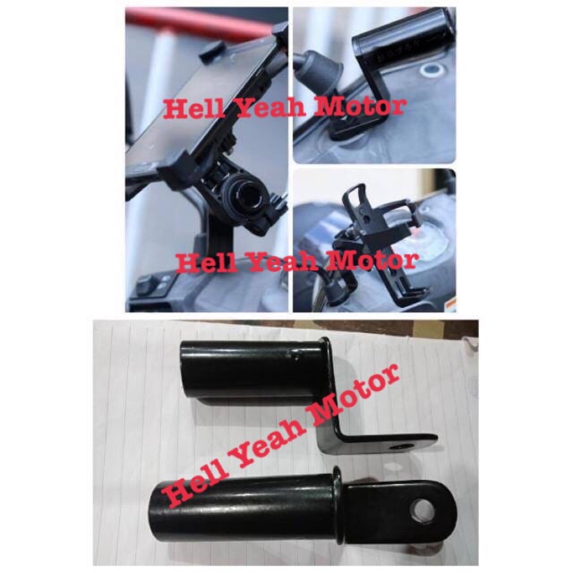 Breket Besi Dudukan Spion buat Lampu Tembak / Dudukan Holder Hp Untuk Semua Motor