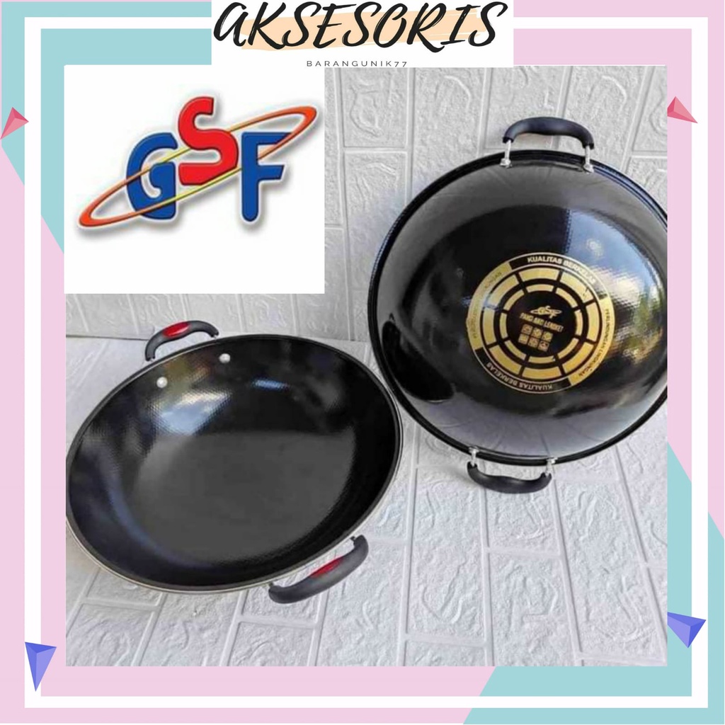 WAJAN KUPING GSF 34CM / WAJAN GORENG GSF 34CM BAHAN ENAMEL ANTI LENGKET / WAJAN KUPING GSF 34CM ANTI LECET