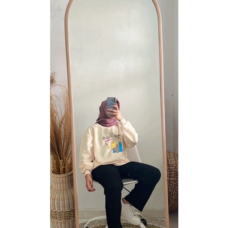 BEFAST - ZSO OOTD Wanita Sweater YUKO / Boba Girl Build Up Sweater Wanita Oversize / Pakaian Wanita Terbaru / Atasan Lengan Panjang / Sweater Motif / Fashion Wanita Casual / Termurah / Sweater Trendy