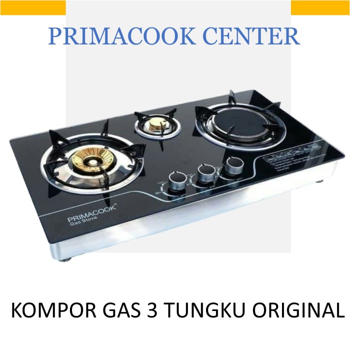 Prima Cook Kompor Gas Tanam 3 Tungku Infrared Tempered Diskon