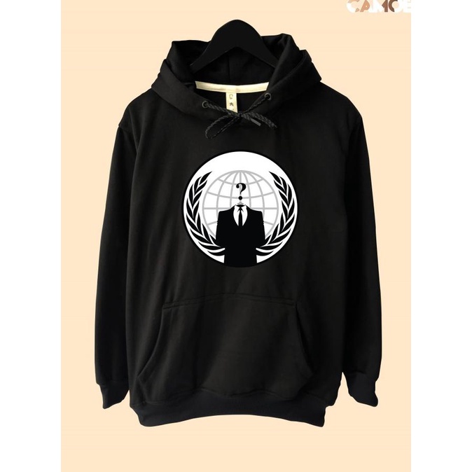 Jaket Hoodie Anonymous Hacker Logo