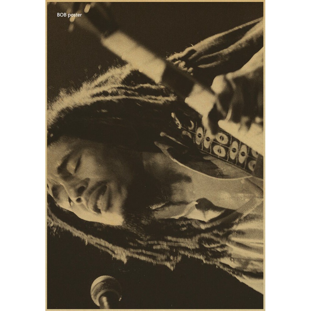 Poster Gambar Bob Marley Retro Nostalgia Old Reggae Rock