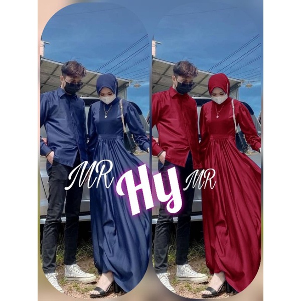 BAJU COUPLE KELUARGA MUSLIM LEBARAN 2021 TERBARU SARIMBIT RIDHO