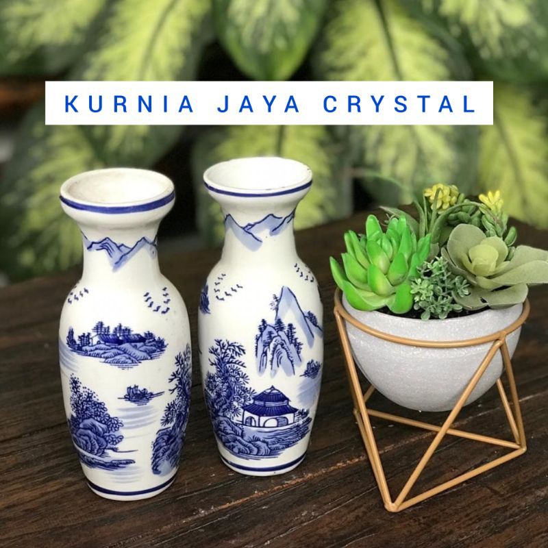 Vas Keramik model pemandangan/ Vas Keramik Import/ Pajangan Vas Import