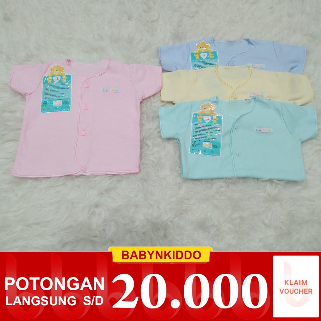  LIBBY  MURAH BAJU  BAYI  0 3 PENDEK POLOS  WARNA BDNBW 