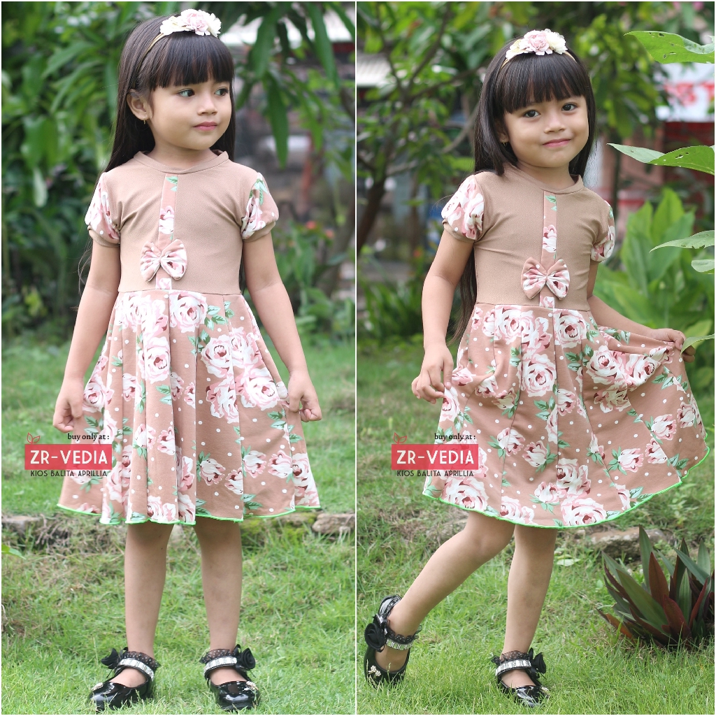 Dress Pita uk 4-5 Tahun // Dress Lengan Anak Cewek Murah Grosir Dress  Motif Batik Harian Adem