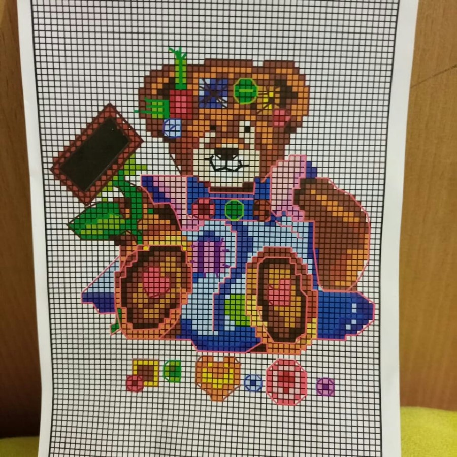 Paket Kristik Cross Stitch Alat Sulam DIY Benang dan Kain isi 2 pcs