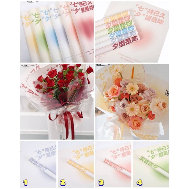 

1 lembar kertas buket motif korea Wrapping flower korean style