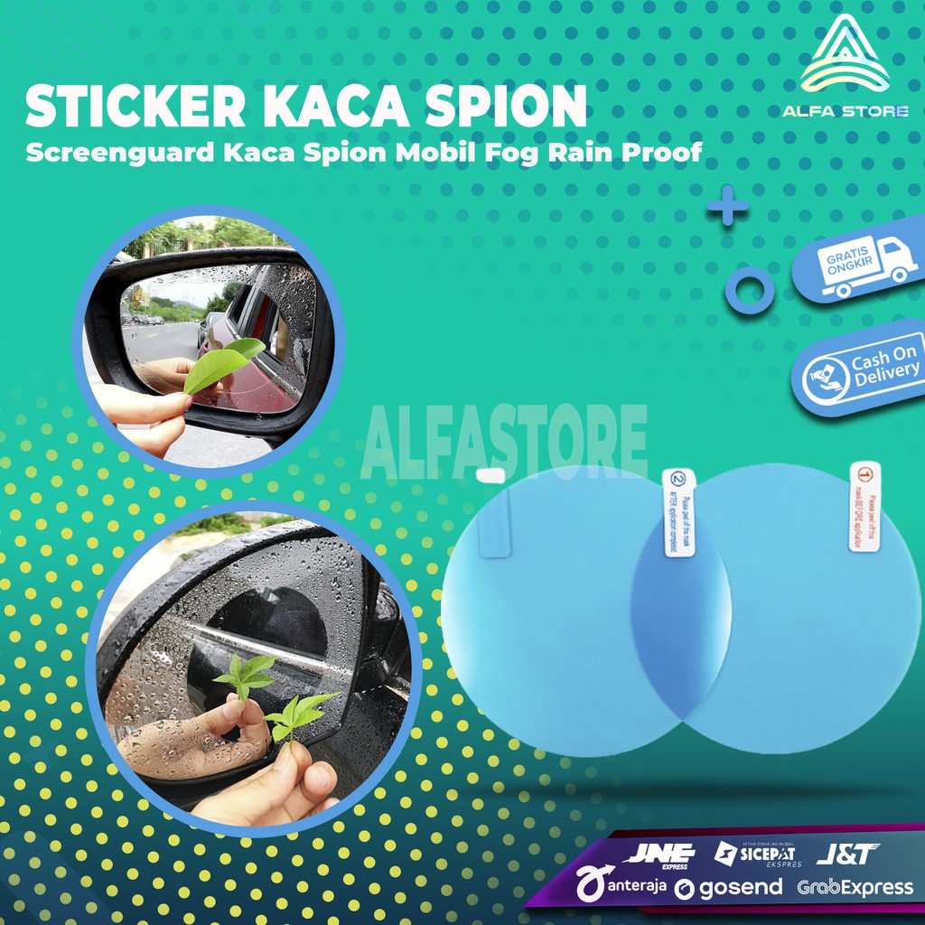 Sticker Kaca Mobil Anti Embun Air Hujan Screenguard Kaca Spion Mobil Fog RainProof film 2 Pcs