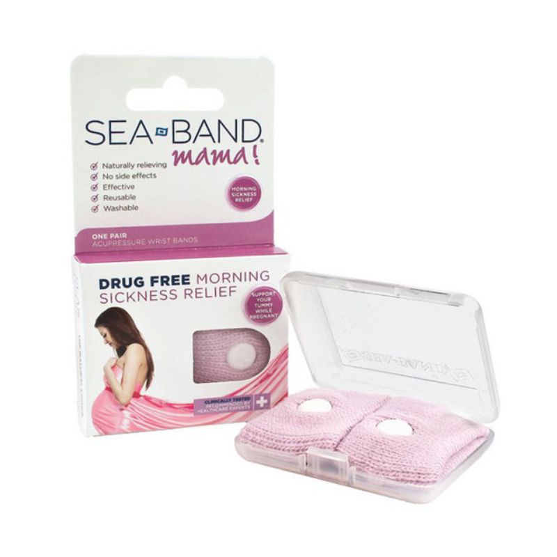 Sea-Band Mama Anti-Nausea Acupressure Wristband for Morning Sickness, Colors Pink