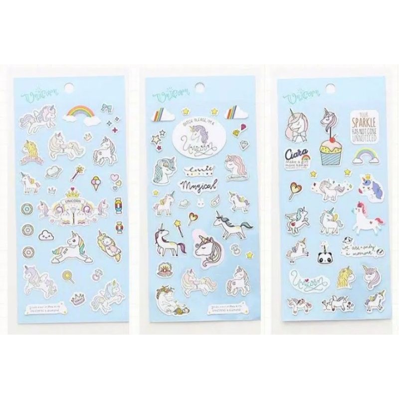 unicorn style sticker lucu journal bujo 036