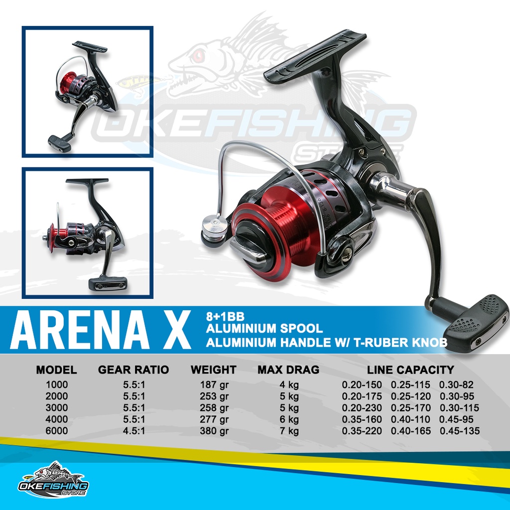 Jual Reel Pancing Next ArenaX 9 Ball Bearing Aluminium Spool Max Drag