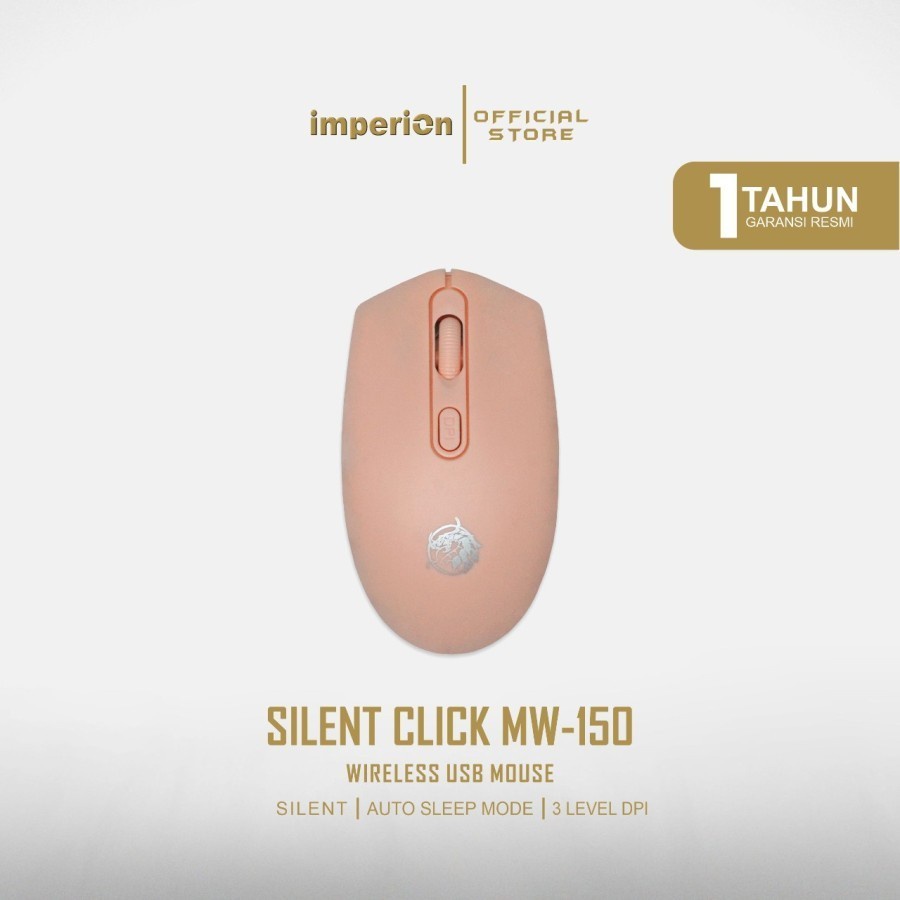 Mouse Wireless Imperion MW150 Silent Click Kualitas Excellent Original - Hitam