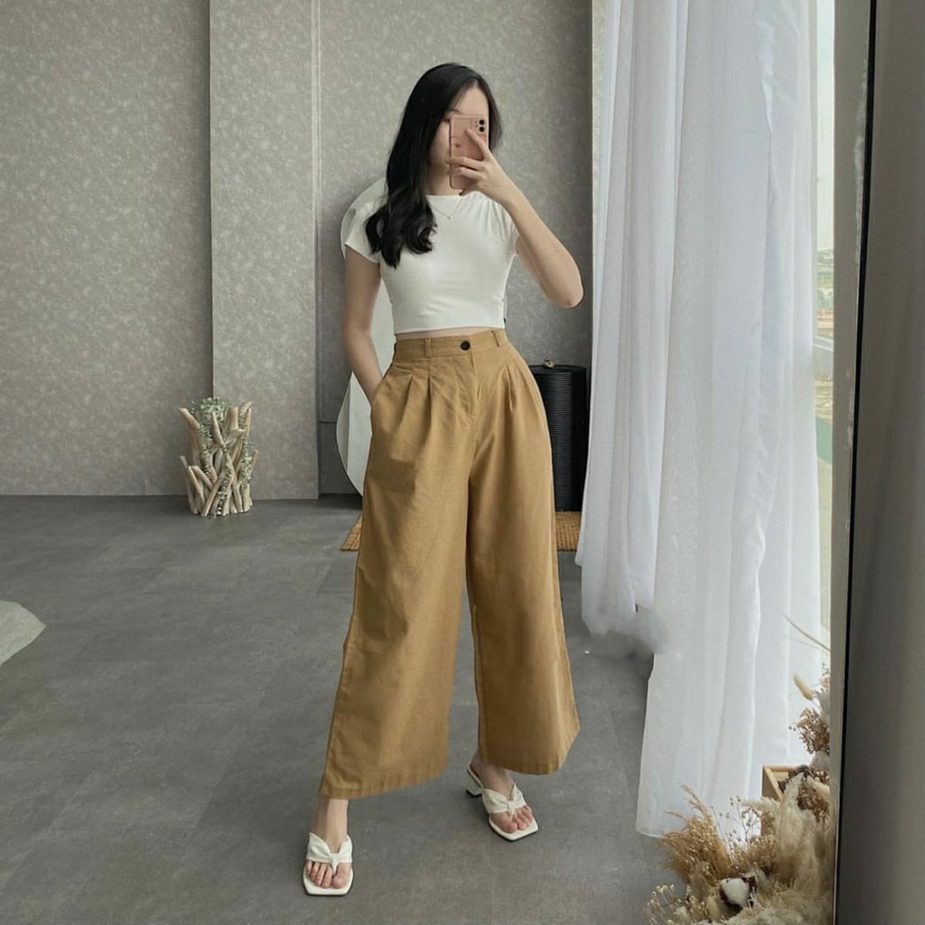 BEFAST - ZFS OOTD Wanita Celana Pendek NICHU / ELIXA PANTS / Celana Panjang / Celana Panjang / Celana Kulot Polos / Celana Casual / Celana Kekinian Remaja / Celana Kulot OOTD Remaja