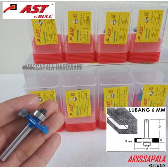 Jual Mata Profil Kayu Sloting Bit Mata Trimmer Router Lubang Panel Kayu ...