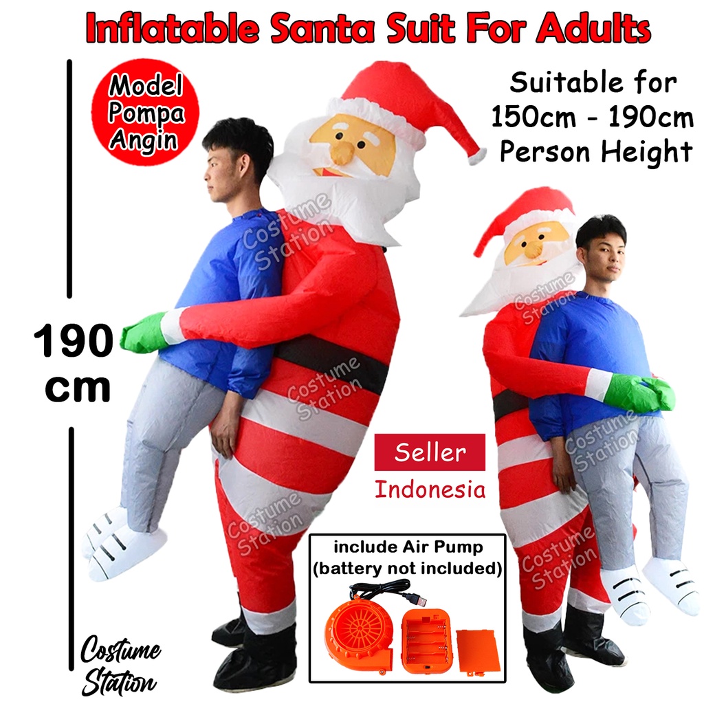 Kostum Santa Abduction / Costume Diculik Santa Christmas Natal Inflatable pompa angin dewasa