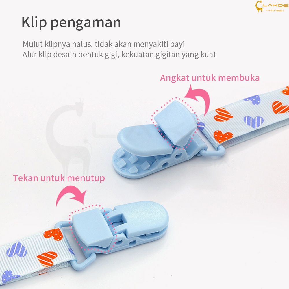 LAKOE Pacifier Clip / Tali Empeng / Tali Dot BPA Free untuk Anak Bayi