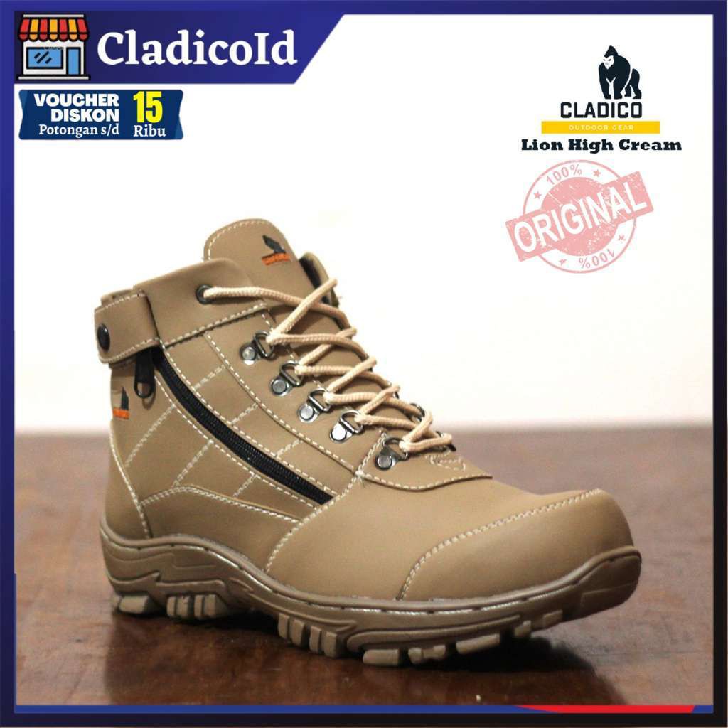 Safety Shoes Pria Boot Tinggi Sepatu Safeti Ujung Besi Kerja Lapangan Proyek Outdoor Gunung Hiking Berkendara Advanture Spatu Sefty Work CLADICO Lion High Original