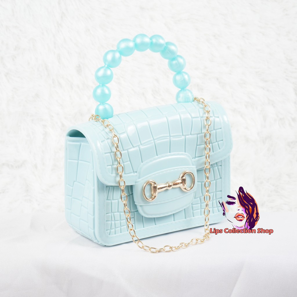 Tas Jelly Mini Pearl Croco Magnet | Tas Jelly Mini Boy Fashion Wanita Size Mini Motif Key