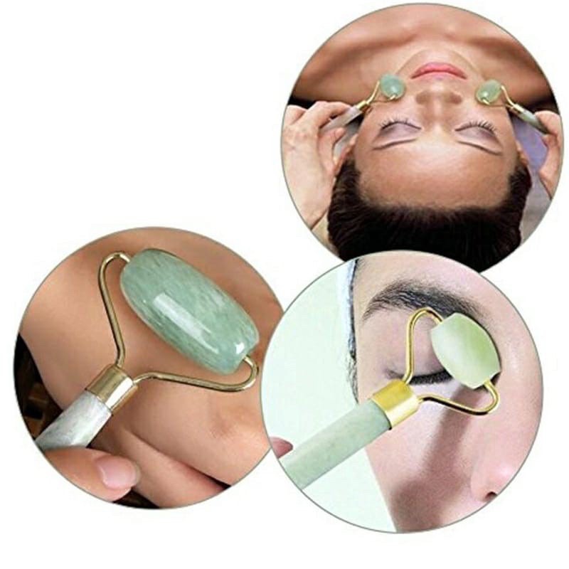 Jade facial roller green / roller mengencanbkan kulit wajah ALAT PIJAT MASSAGE WAJAH