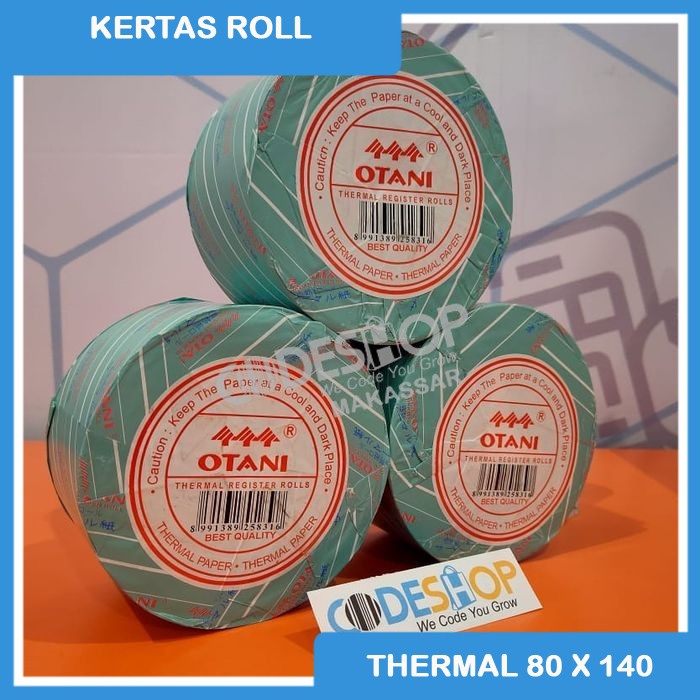 KERTAS ROLL THERMAL 80 X 140 - 80X140 MM | MESIN ANTRIAN TIKET PARKIR