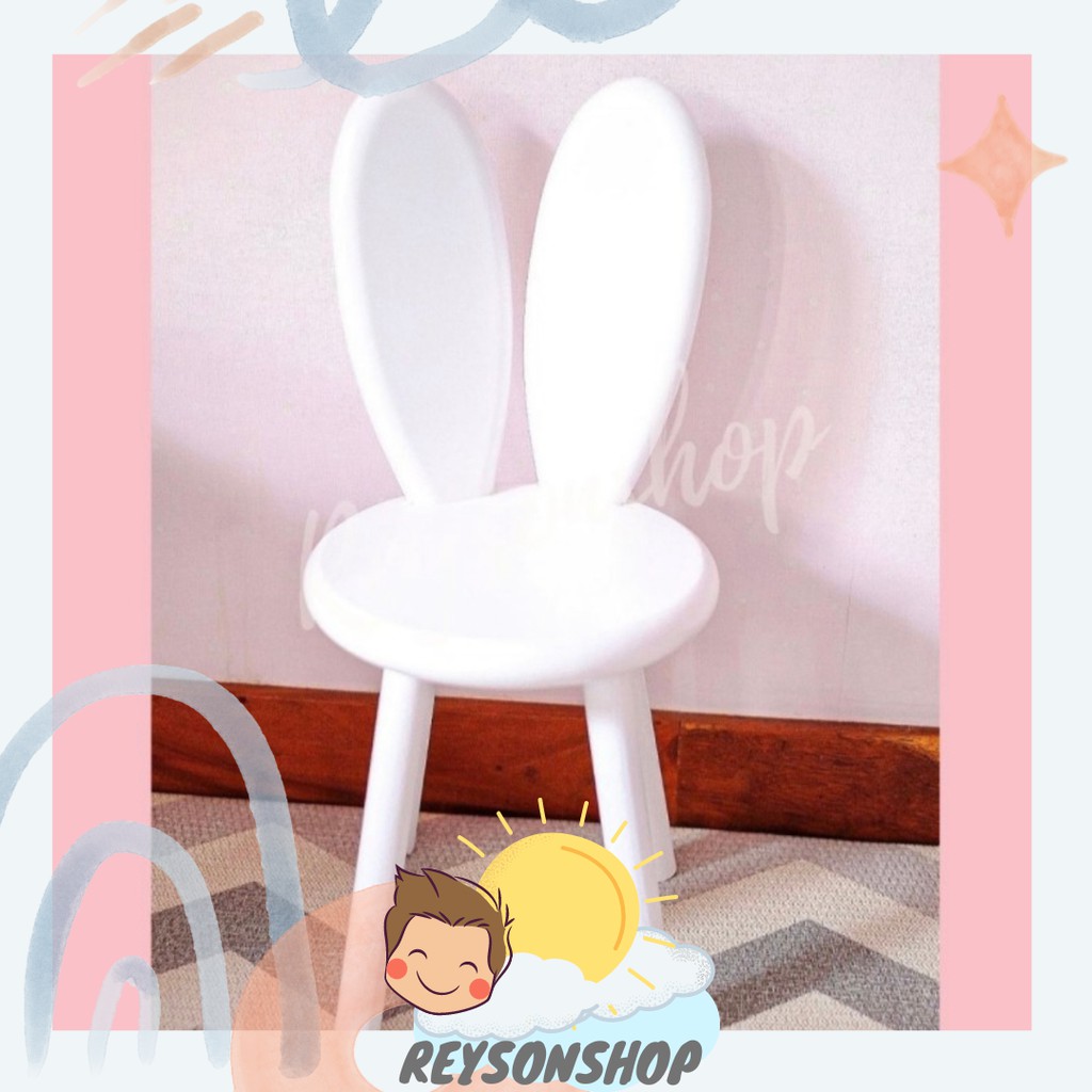 KURSI KELINCI / BUNNY CHAIR / KURSI ANAK KAYU / KURSI BELAJAR