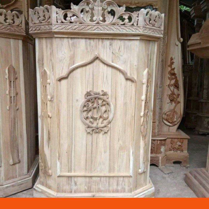 Ready stok mimbar masjid jati mentahan