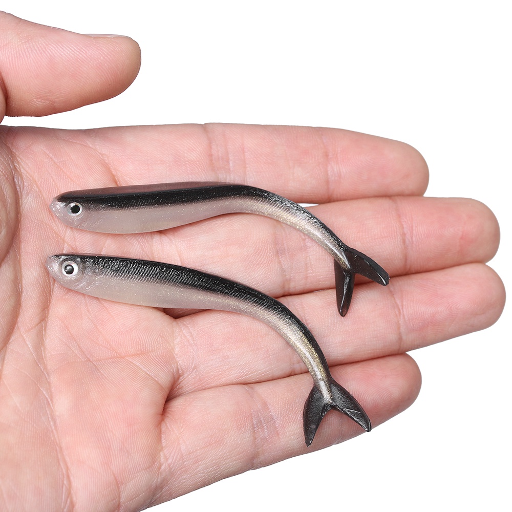 Umpan Pancing Soft Bait Bentuk Ikan 3D Dua Warna