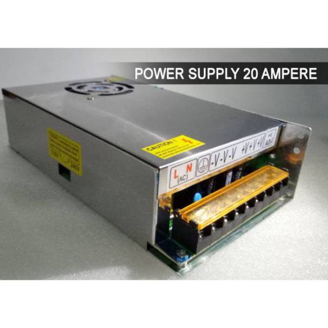 POWER SUPPLY CCTV 12V 20A DENGAN KIPAS PENDINGIN/LAMPU LED/CENTRAL CCTV POWER