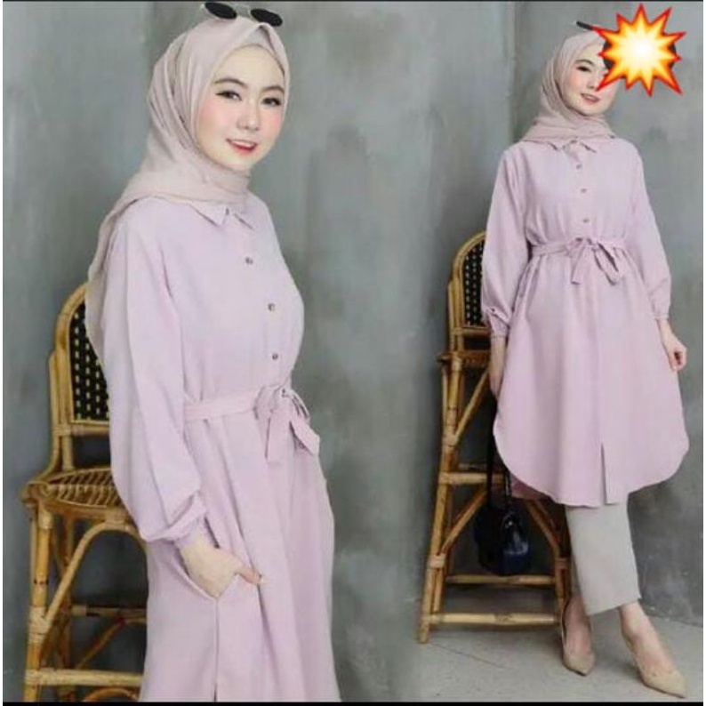 Kamila Tunik/ Tunik Wanita Kekinian/Atasan Muslim Moscrpe Premium