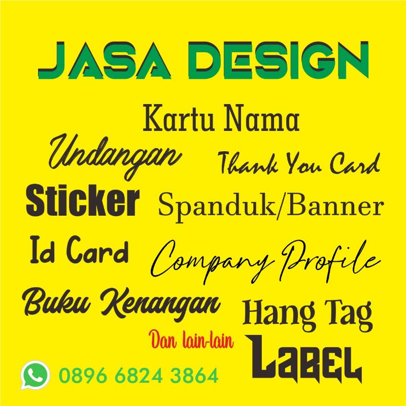 

JASA DESIGN KARTU NAMA/UNDANGAN/COMPANY PROFILE/ID CARD/DLL TERMURAH