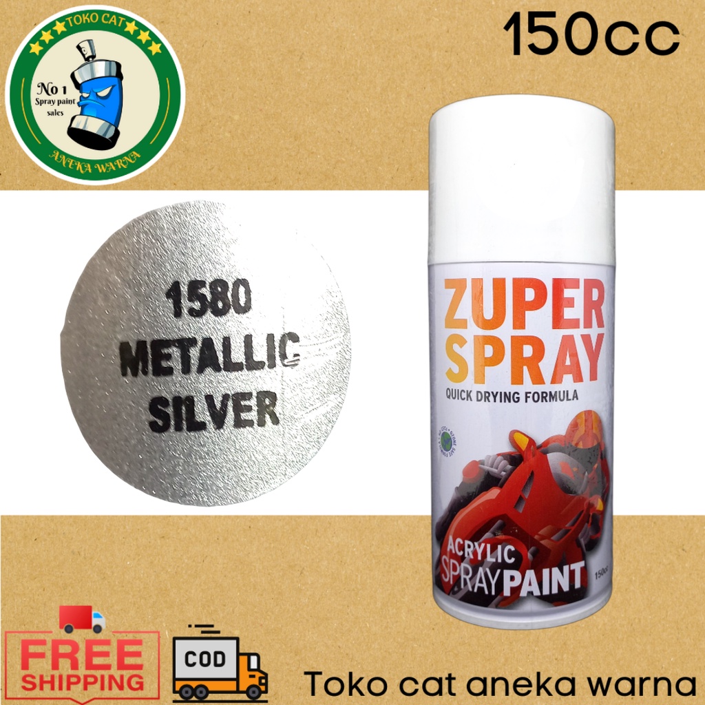 cat semprot 150cc metallic metalik silver zuper spray produk dari rj london spray paint pilok pilox