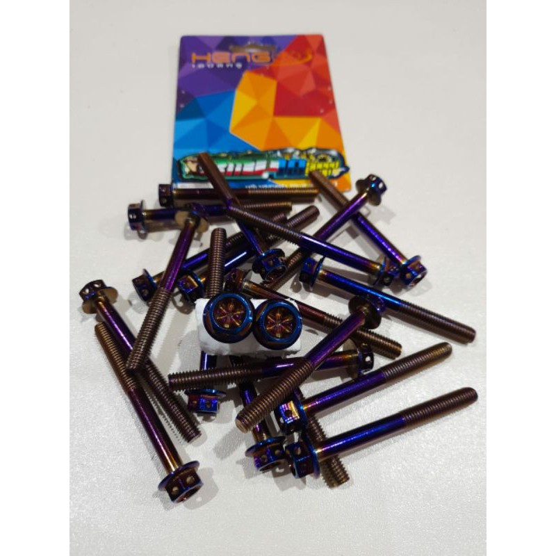 BAUT PROBOLT FLOWER BLUE 8X75 DRAT 12 PANJANG 7,5CM ORI HENGS