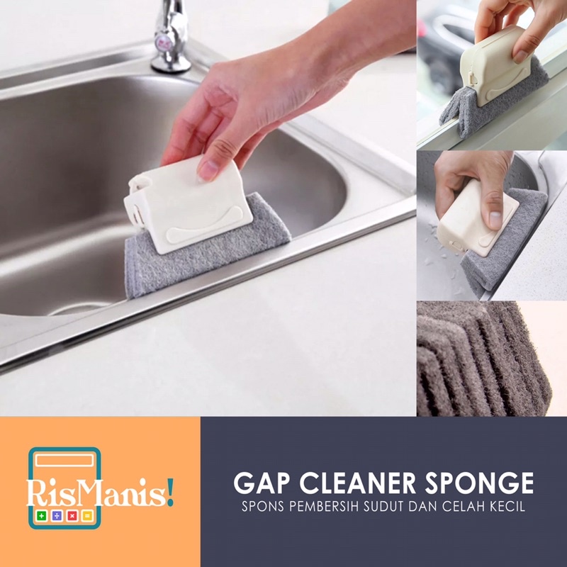 GAP CLEANER SPONGE - Spons Cuci Sikat Pembersih Sudut Sempit Spon Celah Kecil Jendela Pintu Wastafel