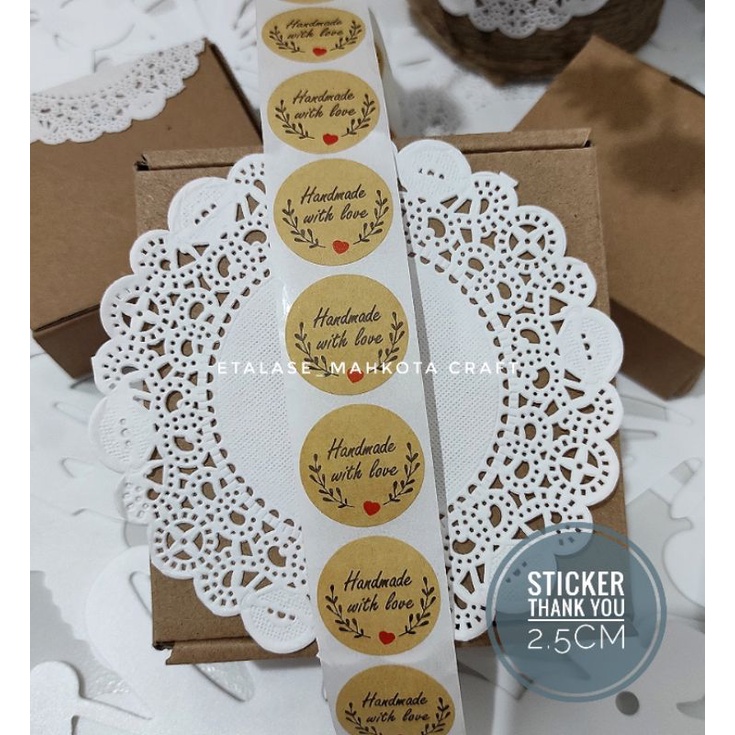 5pcs Stiker handmade  stiker Segel Packaging stiker handmade with love