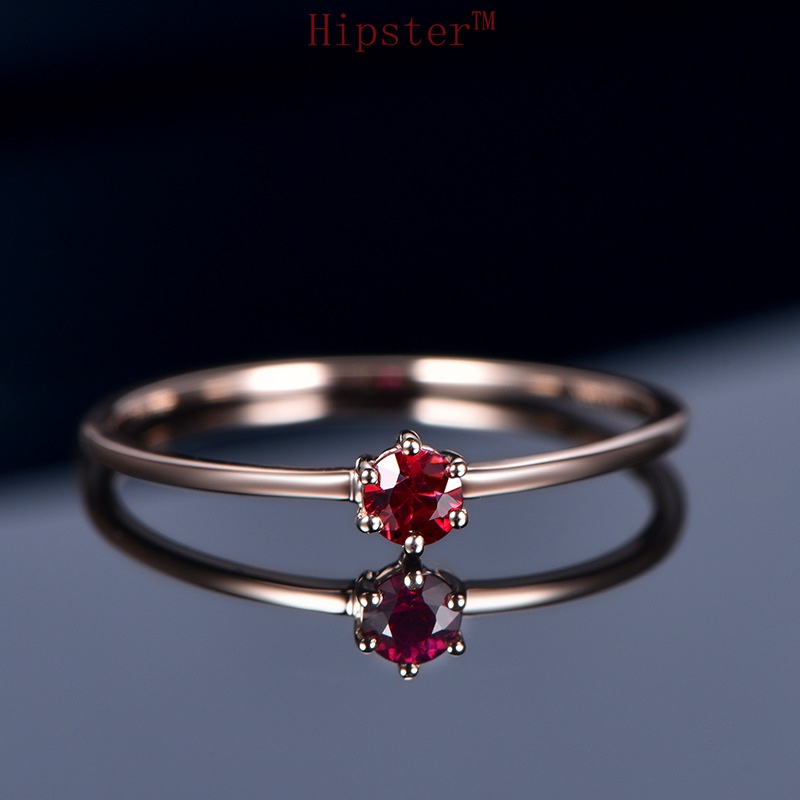 Fashionable Rose Gold Elegant Natural Ruby Retro Affordable Luxury Ring