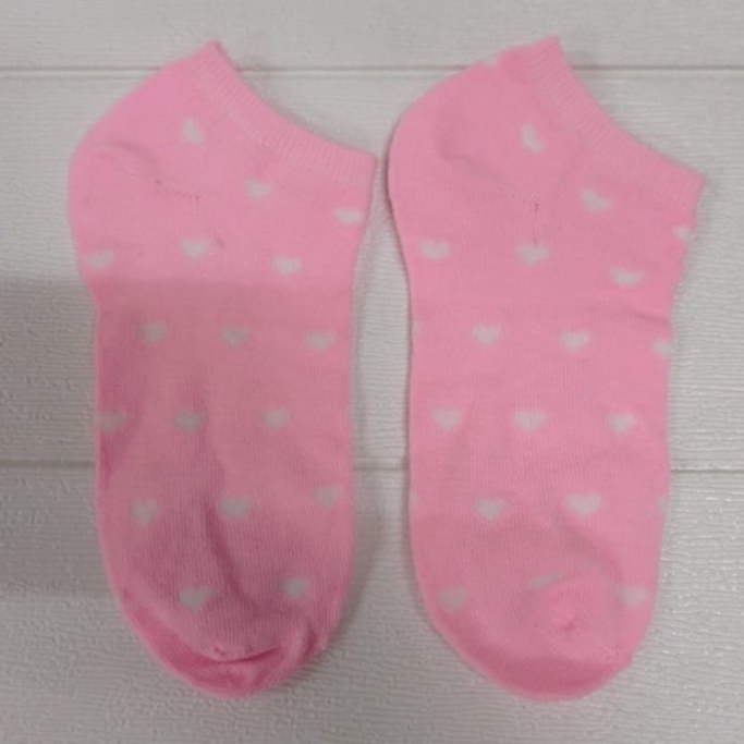 ✧YUKSHOPING✧ Kaos Kaki Fashion Wanita Pria Murah Kaus Motif Semata Kaoskaki Ankle Socks Pendek-LOVE PINK