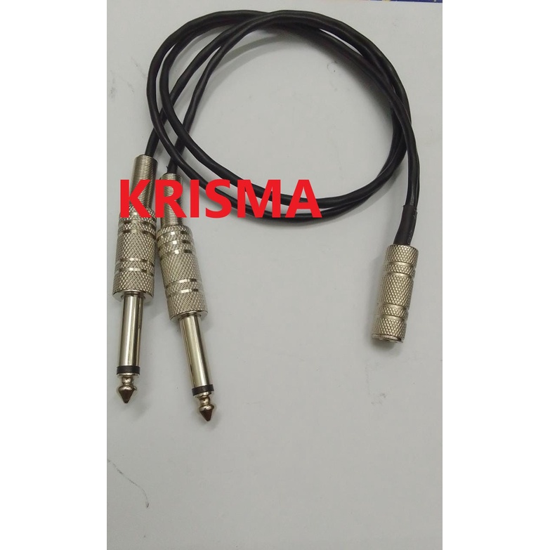 Kabel L2B2AT1 meter canare 3.5mm jack aux female M to 2 akai mono AD-03