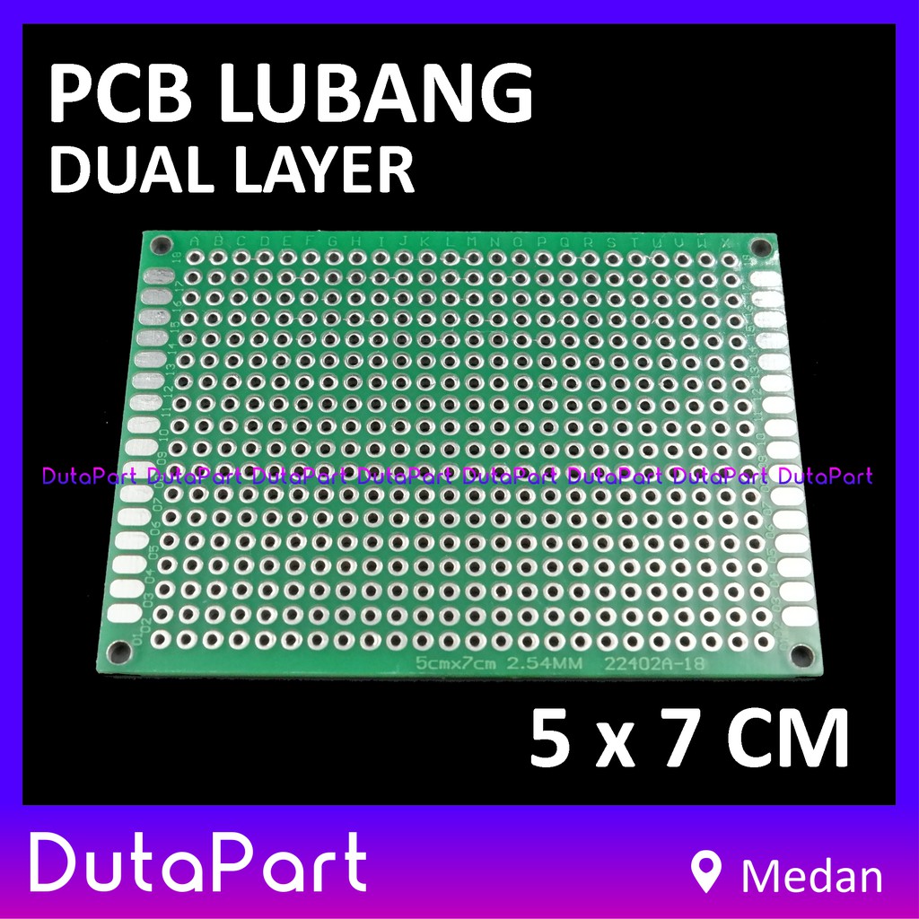 5x7 cm PCB Lubang Dua Sisi Dual Double Layer Side 5*7 Prototype Board