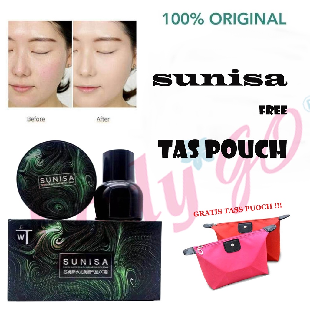 Sunisa Cushion Original Tahan Lama Glowing Mushroom / Bedak Asli Bb Cream Korea FREE Taspouch