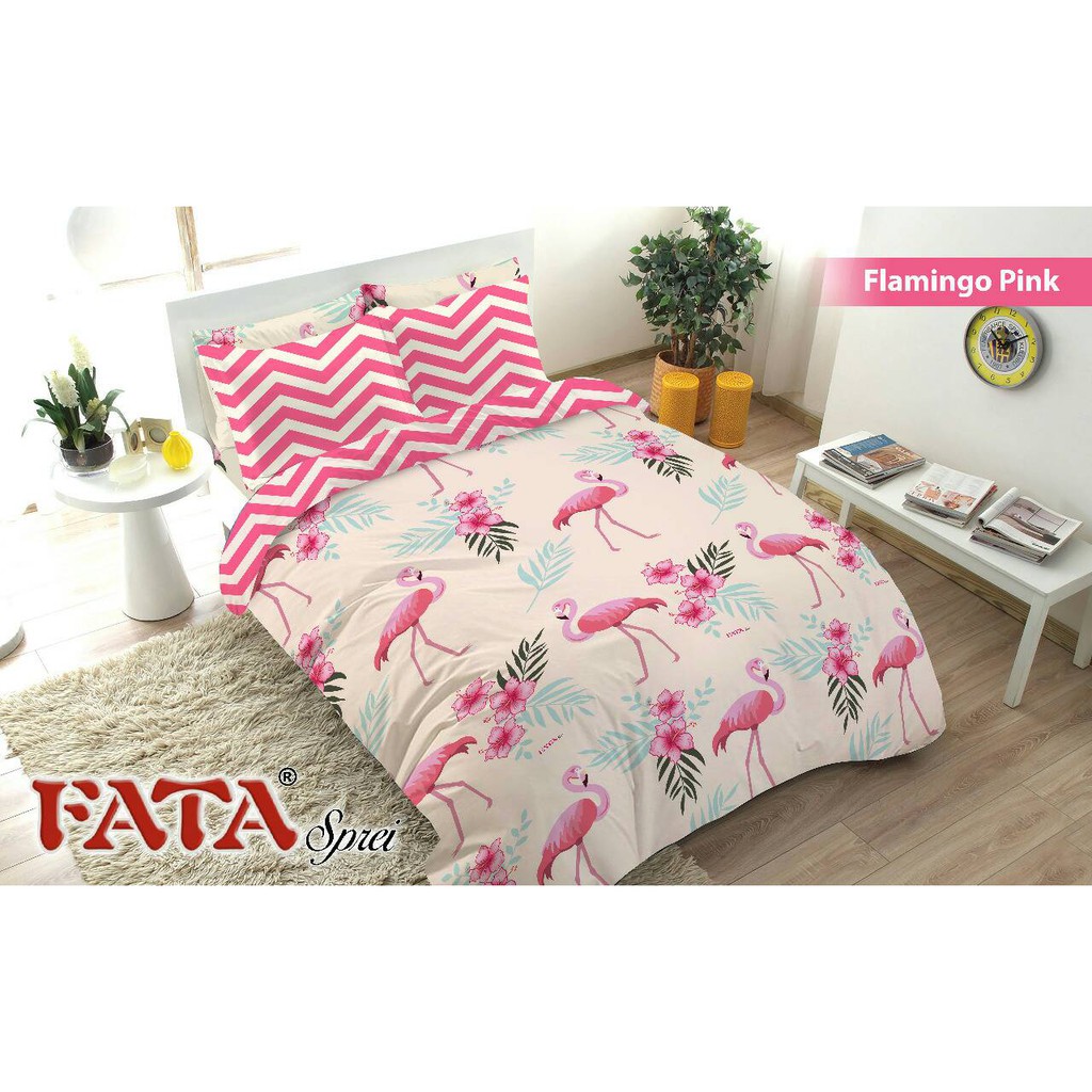 SPREI FATA KING B2 MOTIF FLAMINGO PINK CAROLYN FLORYN / SEPREI HALUS KEKINIAN (180X200)