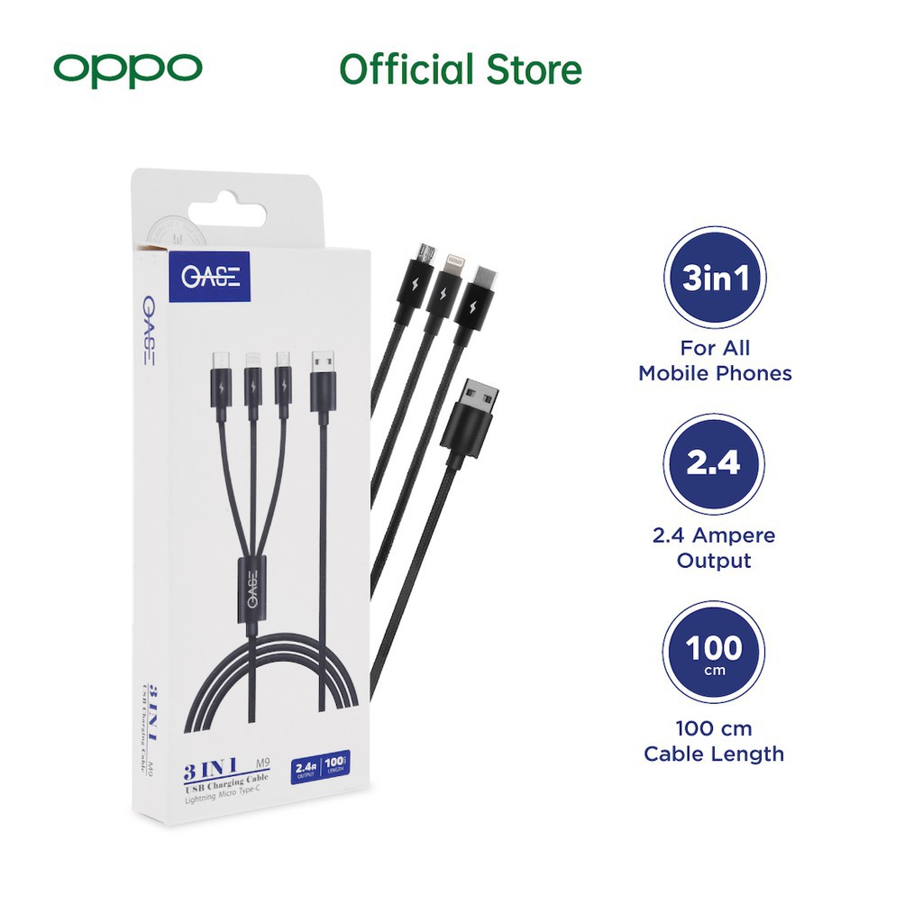 OASE 3 in 1 USB CHARGING CABLE Model M9